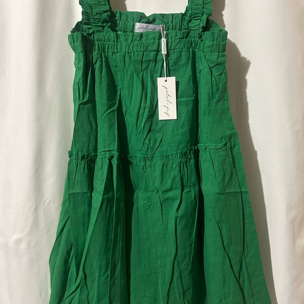 Petal & Pup Emerald Green Ruffle Dress